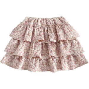 image:imageSOLY HUX Girls Ruffle Mini Skirt Elastic Waist Layered A Line Textured Summer SkirtsPure Light Pink