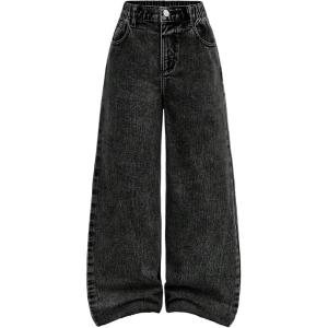 image:imageSOLY HUX Girls Wide Leg Jeans High Waisted Baggy Denim Pants Casual StreetwearPure Dark Grey