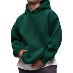 image:imageSOLY HUX Mens Drawstring Loose Hoodie Vintage Drop Shoulder Sweatshirt with Pockets StreetwearPure Green