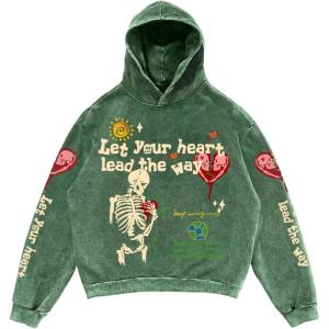 image:imageSOLY HUX Mens Gothic Sweatshirts Graphic Long Sleeve Hooded Shirts Streetwear Hoodies Fall ClothesGreen Graphic