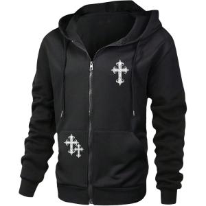 image:imageSOLY HUX Mens Gothic Zip Up Hoodies Graphic Oversized Hooded Lightweight Sweatshirt Jackets StreetwearBlack Graphic