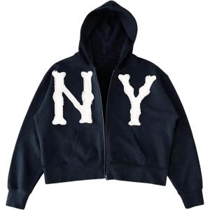 image:imageSOLY HUX Mens Letter Graphic Zip Up Hoodie Sweatshirt Long Sleeve Drop Shoulder Casual Jacket with PocketRoyal Blue Letter
