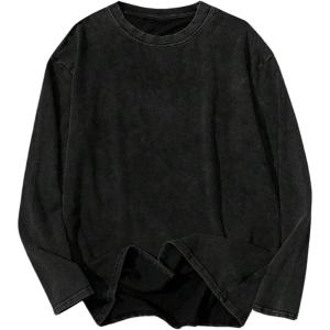 image:imageSOLY HUX Mens Long Sleeve Basic T Shirts Crew Neck Vintage Baggy Tee Tops Fall ClothesPure Black