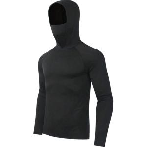 image:imageSOLY HUX Mens Long Sleeve Sports Hoodies Long Sleeve Fishing Shirt Running Hooded Sweatshirt with Face MaskPlain Black