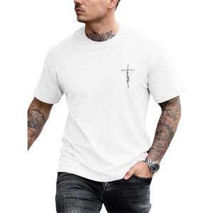 image:imageSOLY HUX Mens Short Sleeve Printed TShirt Summer Classic Graphic Tees Faith Shirts StreetwearWhite Letter
