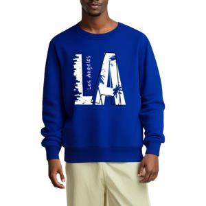 image:imageSOLY HUX Mens Sweatshirt Fleece Crewneck Sweatshirt Letter Graphic Lightweight Long Sleeve Casual Pullover TopsBlue Letter