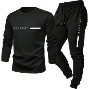 image:imageSOLY HUX Mens Tracksuits Sports 2 Piece Outfits Long Sleeve Sweatshirts Joggers Fall Clothes ActivewearBlack Letter