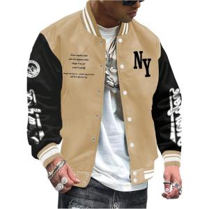 image:imageSOLY HUX Mens Varsity Jacket Color Block Letter Graphic Long Sleeve Baseball Jacket Bomber CoatMulticolor Letter Graphic