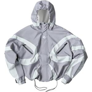 image:imageSOLY HUX Mens Windbreaker Jackets Streetwear Full Zip Hooded Lightweight Sports Casual OuterwearGrey Graphic