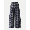 image:imageSOLY HUX Girls Wide Leg Plaid Pants Elastic Waist Casual Baggy Sweatpants Fall ClothesBlack Plaid