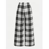 image:imageSOLY HUX Girls Wide Leg Plaid Pants Elastic Waist Casual Baggy Sweatpants Fall ClothesBlack and White