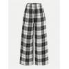 image:imageSOLY HUX Girls Wide Leg Plaid Pants Elastic Waist Casual Baggy Sweatpants Fall ClothesBlack and White