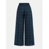 image:imageSOLY HUX Girls Wide Leg Plaid Pants Elastic Waist Casual Baggy Sweatpants Fall ClothesGreen Plaid