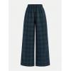 image:imageSOLY HUX Girls Wide Leg Plaid Pants Elastic Waist Casual Baggy Sweatpants Fall ClothesGreen Plaid