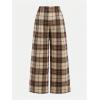 image:imageSOLY HUX Girls Wide Leg Plaid Pants Elastic Waist Casual Baggy Sweatpants Fall ClothesKhaki Plaid