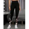 image:imageSOLY HUX High Waisted Graphic Print Leggings for Women Yoga Workout Pants with Pockets Tummy Control Leggings Black Floral M