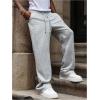 image:imageSOLY HUX Mens Baggy Sweatpants Drawstring Elastic Waist Casual Flare Pants with PocketsPure Grey