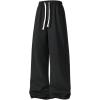 image:imageSOLY HUX Mens Baggy Sweatpants Drawstring Elastic Waist Straight Leg Workout Pants with PocketsPlain Black