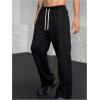image:imageSOLY HUX Mens Baggy Sweatpants Drawstring Elastic Waist Workout Running Sweat Pants with PocketsPure Black