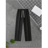image:imageSOLY HUX Mens Baggy Sweatpants Drawstring Elastic Waist Workout Running Sweat Pants with PocketsPure Black