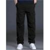 image:imageSOLY HUX Mens Cargo Pants Classic Straight Leg Hiking Outdoor Pants with Pockets StreetwearPlain Black