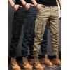 image:imageSOLY HUX Mens Cargo Pants Elastic Waist Slim Fit Outdoor Hiking Joggers with Pockets 3 PacksBlack Khaki Multi