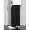 image:imageSOLY HUX Mens Casual Pants Drawstring Elastic Waist Straight Leg Baggy Pants with PocketsPlain Black