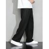image:imageSOLY HUX Mens Casual Pants Drawstring Elastic Waist Straight Leg Baggy Pants with PocketsPlain Black