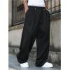 image:imageSOLY HUX Mens Wide Leg Sweatpants Drawstring Elastic Waist Baggy Casual Pants with PocketsPure Black
