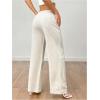 image:imageSOLY HUX Womens Casual Drawstring Elastic Waist Pants Wide Leg Long Pants Plain Beige PetiteXS XSmall