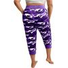 image:imageSOLY HUX Womens Plus Size Capris Pants Camo Print Drawstring Elastic Waist Joggers Pants with PocketsPurple Camo