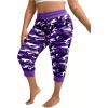 image:imageSOLY HUX Womens Plus Size Capris Pants Camo Print Drawstring Elastic Waist Joggers Pants with PocketsPurple Camo