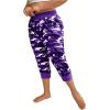 image:imageSOLY HUX Womens Plus Size Capris Pants Camo Print Drawstring Elastic Waist Joggers Pants with PocketsPurple Camo