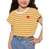 image:imageSOLY HUX Girls Cute Striped T Shirts Short Sleeve Heart Casual Teen Tee Tops Preppy ClothesYellow Striped