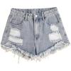 image:imageSOLY HUX Girls Ripped Raw Hem Denim Shorts High Waisted Straight Leg Summer Jeans ShortsLight Wash
