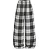 image:imageSOLY HUX Girls Wide Leg Plaid Pants Elastic Waist Casual Baggy Sweatpants Fall ClothesBlack and White