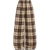 image:imageSOLY HUX Girls Wide Leg Plaid Pants Elastic Waist Casual Baggy Sweatpants Fall ClothesKhaki Plaid