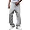 image:imageSOLY HUX Mens Baggy Sweatpants Drawstring Elastic Waist Casual Flare Pants with PocketsPure Grey