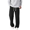 image:imageSOLY HUX Mens Baggy Sweatpants Drawstring Elastic Waist Straight Leg Workout Pants with PocketsPlain Black