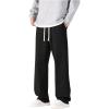 image:imageSOLY HUX Mens Baggy Sweatpants Drawstring Elastic Waist Straight Leg Workout Pants with PocketsPure Black