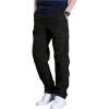 image:imageSOLY HUX Mens Cargo Pants Classic Straight Leg Hiking Outdoor Pants with Pockets StreetwearPlain Black