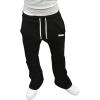 image:imageSOLY HUX Mens Drawstring Sweatpants Elastic Waist Baggy Straight Leg Casual Track Pants with PocketsPlain Black
