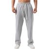 image:imageSOLY HUX Mens Drawstring Sweatpants Elastic Waist Straight Leg Casual Pants with PocketsPure Grey
