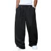 image:imageSOLY HUX Mens Wide Leg Sweatpants Drawstring Elastic Waist Baggy Casual Pants with PocketsPure Black