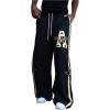 image:imageSOLY HUX Mens Y2k Graphic Sweatpants Letter Striped Drawstring Waist Baggy Pants with PocketsBlack Letter
