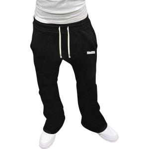 image:imageSOLY HUX Mens Drawstring Sweatpants Elastic Waist Baggy Straight Leg Casual Track Pants with PocketsPlain Black