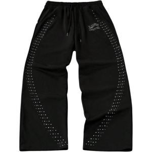 image:imageSOLY HUX Mens Rhinestone Glitter Baggy Sweatpants Drawstring Waist Streetwear PantsBlack Rhinestone