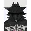 image:imageSOLY HUX Mens Y2k Graphic Zip Up Hoodie Sweatshirt Gothic Long Sleeve Jacket Streetwear Emo Scene Alternative ClothesBlack Skeleton
