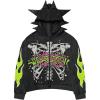 image:imageSOLY HUX Mens Y2k Graphic Zip Up Hoodie Sweatshirt Gothic Long Sleeve Jacket Streetwear Emo Scene Alternative ClothesBlack Skeleton