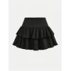 image:imageSOLY HUX Girls High Waisted Ruffle Short Tennis Skirts Skort Skater Golf Skirt with Shorts UnderneathBlack Bows